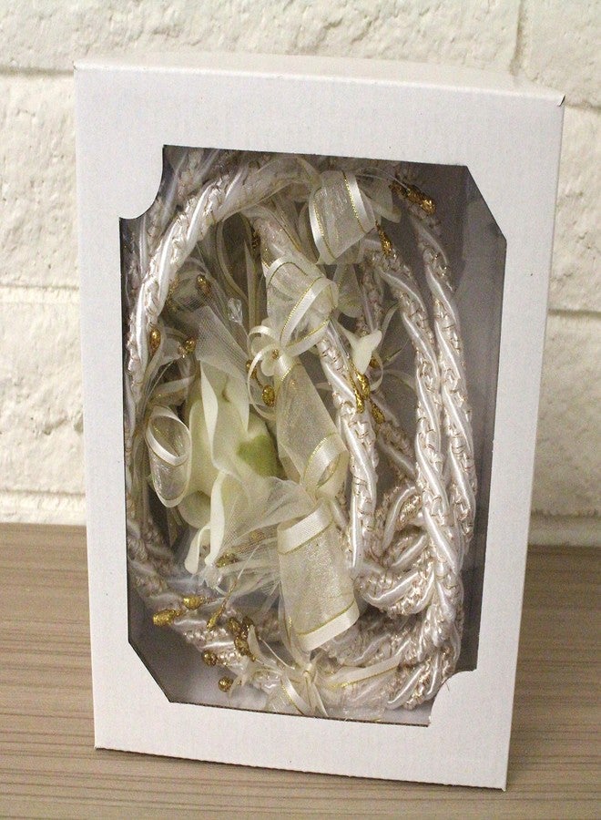 Ooki Beautiful Ivory and Gold Intertwine Silver Embellishment Accent Rope Migajon Lazo Wedding Lasso Traditional Lazos De Boda Tradicional Bridal Gift Box - Image 2